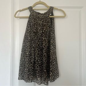 Velvet By Graham and Spencer Hi Neck Sleeveless Animal Print top Size M